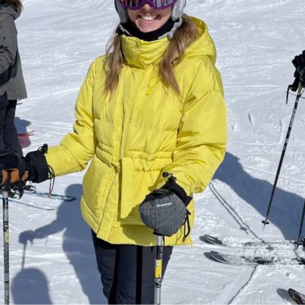 OOF Yellow Women's Puffer Jacket 46/US10 - Picture 10 of 13